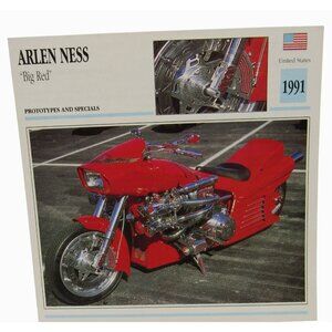 Arlen Ness Big Red United States 1991 Motorcycle Spec Card Sheet